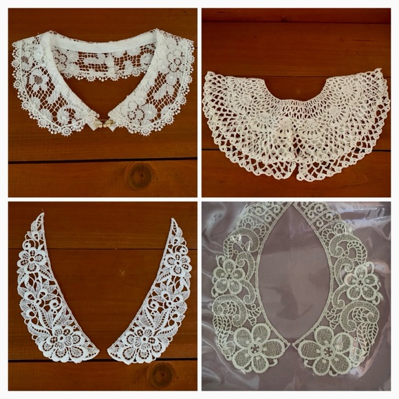 Vintage European Lace & Crochet Retro Collars Detachable Removable (Lot Of 4) - Picture 1 of 10